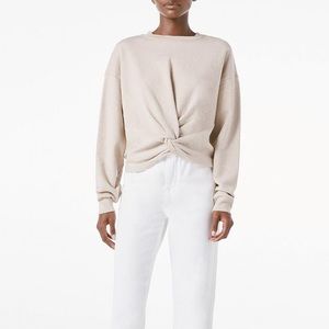 Frame Twisted Crewneck Sweatshirt Oatmeal Heather Women’s Size Small